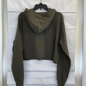 Olive green midriff hoodie